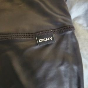DKNY Women's Faux Leather Bike Shorts Black